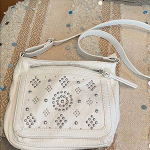 White leather crossbody